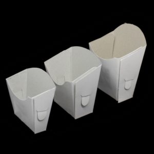 ESTUCHE PARA FRITAS BLANCO/MARRON x 100u